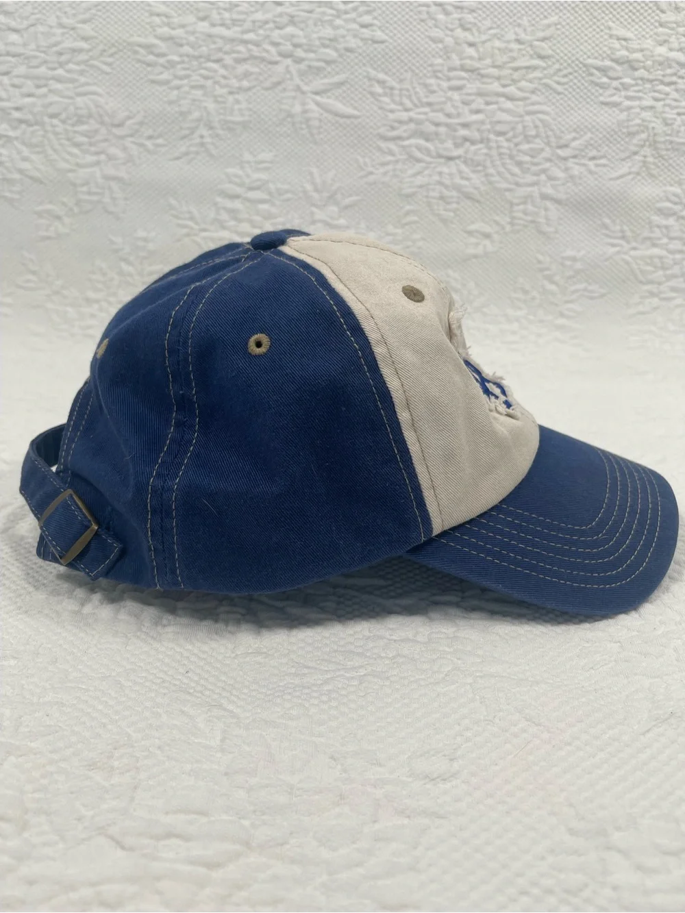 Kids Two-Tone Cream and Navy LA Baseball Cap